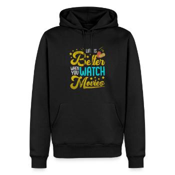 Filme Kino - Männer Premium Bio Hoodie - Schwarz - Vorne - Nico (187cm)