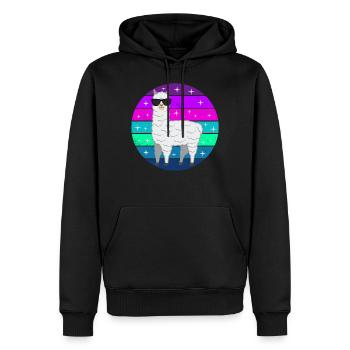 Lama alpaga drôle cadeau femmes hommes enfants - Sweat à capuche Premium bio Homme - noir - Devant - Nico (187cm)