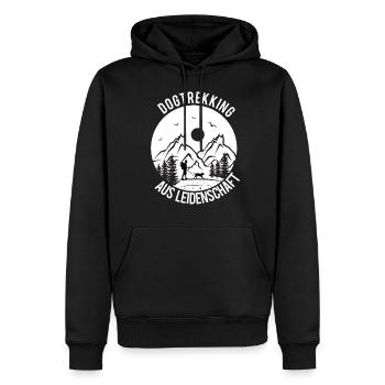 Dogtrekking randonnée avec chien canicross cadeau - Sweat à capuche Premium bio Homme - noir - Devant - Nico (187cm)
