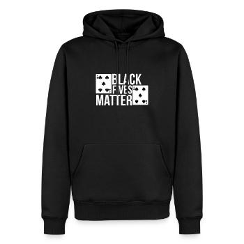 Black fives matter - Poker - Männer Premium Bio Hoodie - Schwarz - Vorne - Nico (187cm)