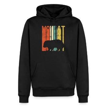 Retro wombat marsupial australia saying gift - Men’s Premium Organic Hoodie - black - Front - Nico (187cm)