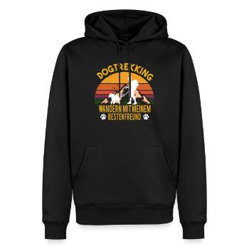 Dog trekking hiking with dog Canicross gift - Men’s Premium Organic Hoodie - black - Front - Nico (187cm)