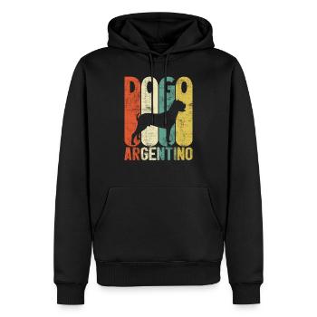 Rétro Dogo Argentino Argentine cadeau chien de chasse - Sweat à capuche Premium bio Homme - noir - Devant - Nico (187cm)