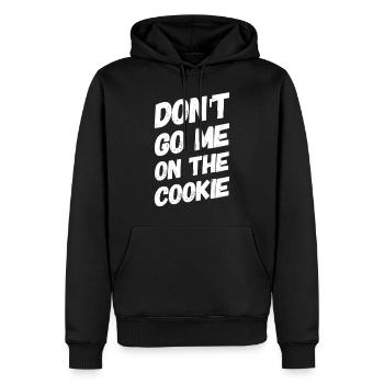 Ne me croyez pas sur l'idée de cadeau cookie - Sweat à capuche Premium bio Homme - noir - Devant - Nico (187cm)