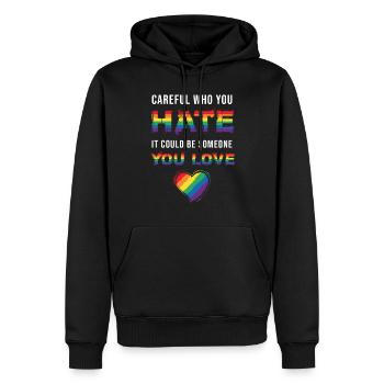 LGBT Hate Love - Männer Premium Bio Hoodie - Schwarz - Vorne - Nico (187cm)
