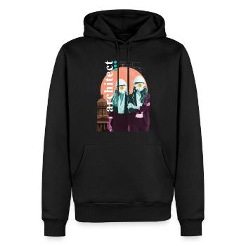Architecte femme architecte - Sweat à capuche Premium bio Homme - noir - Devant - Nico (187cm)