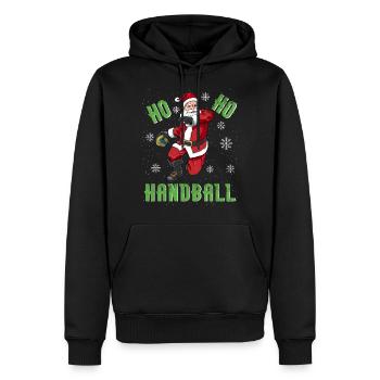 Ho Ho Handball Santa Claus handball coach - Men’s Premium Organic Hoodie - black - Front - Nico (187cm)