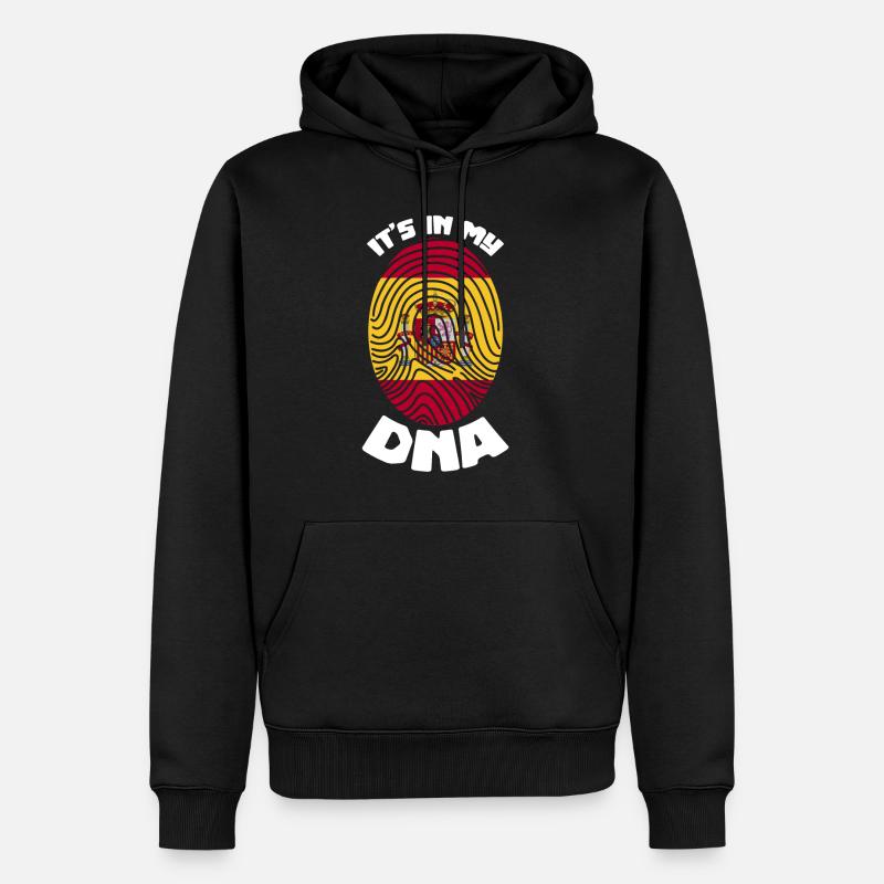 Spanien Flagge Spanier Spanierin DNA - Männer Premium Bio Hoodie - Schwarz