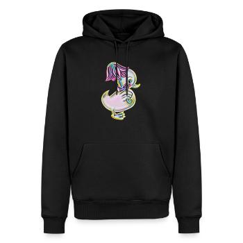 duck - Men’s Premium Organic Hoodie - black - Front - Nico (187cm)