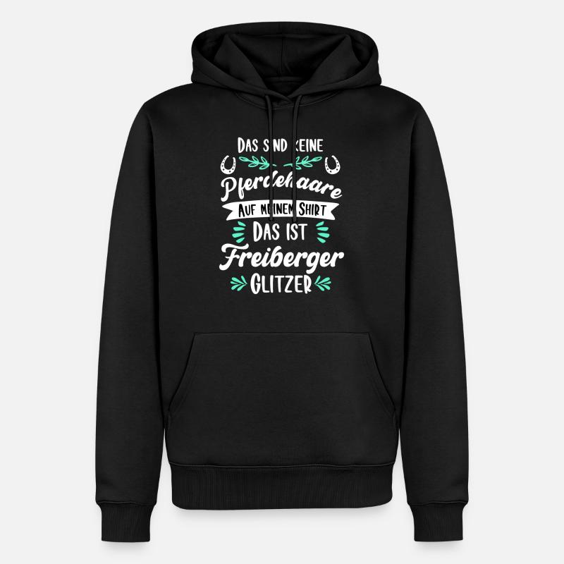 Freiberger Glitzer Pferd Spruch Geschenk - Männer Premium Bio Hoodie - Schwarz