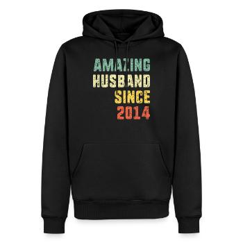 Erstaunlicher Ehemann seit 2014 Retro 6 Jahre Hochzeit A. - Männer Premium Bio Hoodie - Schwarz - Vorne - Nico (187cm)