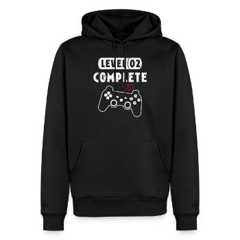 Vintage niveau 2 terminer le deuxième anniversaire de mariage C - Sweat à capuche Premium bio Homme - noir - Devant - Nico (187cm)