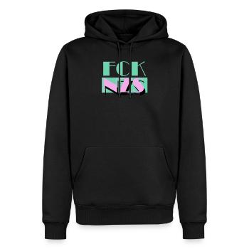 FCK NZS AFD Against Racism - Men’s Premium Organic Hoodie - black - Front - Nico (187cm)