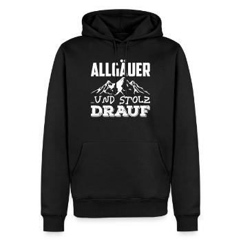 Allgäu Bayerische Heimat Allgäuer Oberbayern Bayer - Männer Premium Bio Hoodie - Schwarz - Vorne - Nico (187cm)