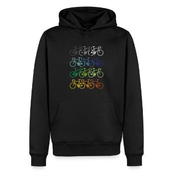 Bicycle cyclist cycling MTB road bike gift - Men’s Premium Organic Hoodie - black - Front - Nico (187cm)