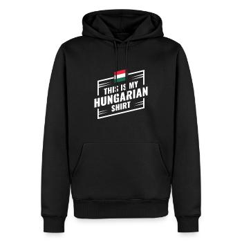 Ceci est mon idée cadeau chemise hongroise - Sweat à capuche Premium bio Homme - noir - Devant - Nico (187cm)