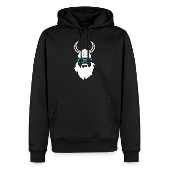 Nerd viking - Sweat à capuche Premium bio Homme - noir - Devant - Nico (187cm)