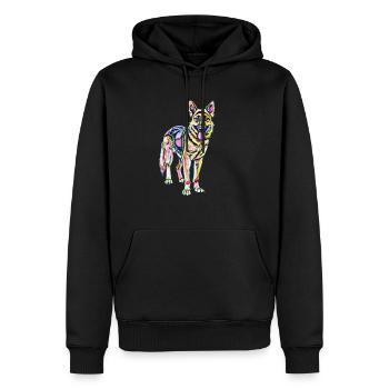 Berger allemand - Sweat à capuche Premium bio Homme - noir - Devant - Nico (187cm)