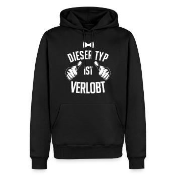 Verlobter Verlobt - Männer Premium Bio Hoodie - Schwarz - Vorne - Nico (187cm)