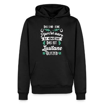Lustiges Lusitano Pferd Geschenk - Männer Premium Bio Hoodie - Schwarz - Vorne - Nico (187cm)