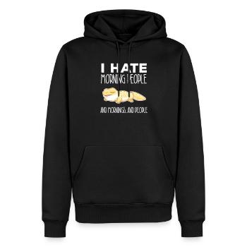 Leopard Gecko Hauben-Eidechsen-Salamander - Männer Premium Bio Hoodie - Schwarz - Vorne - Nico (187cm)