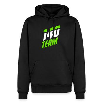 140 TEAM one hundred forty - Männer Premium Bio Hoodie - Schwarz - Vorne - Nico (187cm)