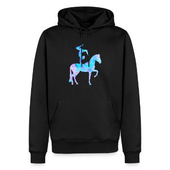 Cadeau Volti de cheval de saut - Sweat à capuche Premium bio Homme - noir - Devant - Nico (187cm)