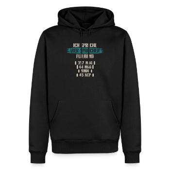Schützenverein Pistolen Spruch Geschenkidee - Männer Premium Bio Hoodie - Schwarz - Vorne - Nico (187cm)