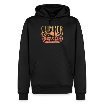 Grimpeurs - Sweat à capuche Premium bio Homme - noir - Devant - Nico (187cm)