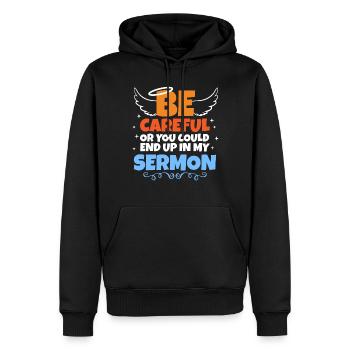 Predigtminister Pastor Prediger Geschenk - Männer Premium Bio Hoodie - Schwarz - Vorne - Nico (187cm)