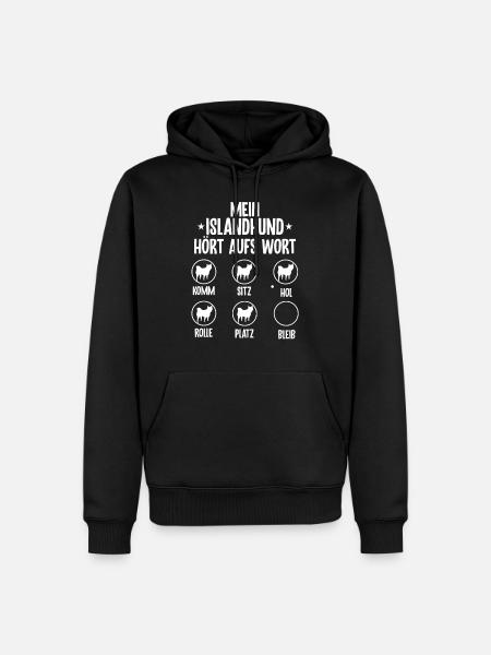 Lustiges Islandhund Hund Geschenk - Männer Premium Bio Hoodie - Schwarz