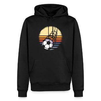 Kicken Kicker Fußball Vintage - Männer Premium Bio Hoodie - Schwarz - Vorne - Nico (187cm)