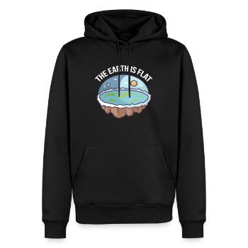 La terre est plate - Earth Society - Sweat à capuche Premium bio Homme - noir - Devant - Nico (187cm)