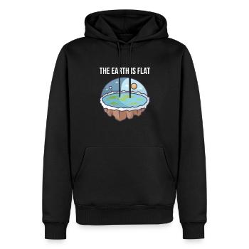 La terre est plate - théorie du complot - Sweat à capuche Premium bio Homme - noir - Devant - Nico (187cm)
