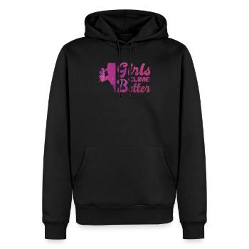 L’escalade sportive dames - Sweat à capuche Premium bio Homme - noir - Devant - Nico (187cm)