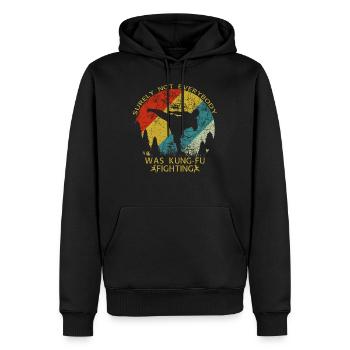 kung fu - Sweat à capuche Premium bio Homme - noir - Devant - Nico (187cm)