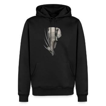 Éléphant éléphant éléphant amant cadeau - Sweat à capuche Premium bio Homme - noir - Devant - Nico (187cm)