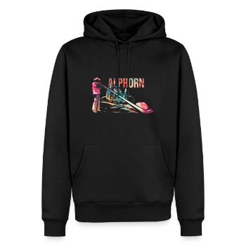 Alphorn - Männer Premium Bio Hoodie - Schwarz - Vorne - Nico (187cm)