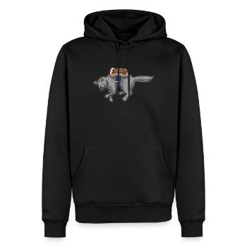 Chat sandwich science humour perpetuum mobile - Sweat à capuche Premium bio Homme - noir - Devant - Nico (187cm)