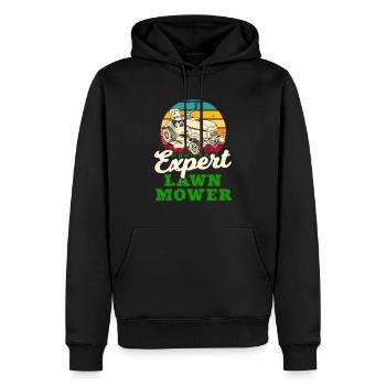 Tondeuse à gazon Expert - Sweat à capuche Premium bio Homme - noir - Devant - Nico (187cm)