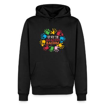 Anti-racisme - Sweat à capuche Premium bio Homme - noir - Devant - Nico (187cm)