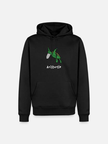 Filosofía de la tortuga del filósofo Aristóteles - Sudadera con capucha prémium ecológica para hombre - negro