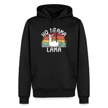 No Drama Lama Retro Vintage Alpaka Style - Sweat à capuche Premium bio Homme - noir - Devant - Nico (187cm)