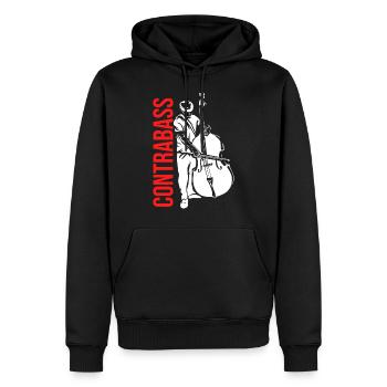 Musicien de contrebasse - Sweat à capuche Premium bio Homme - noir - Devant - Nico (187cm)