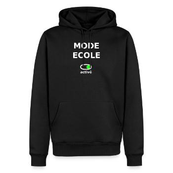 ECOLE RENTRE SCOLAIRE DROLE CADEAU - Sweat à capuche Premium bio Homme - noir - Devant - Nico (187cm)
