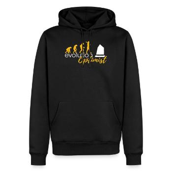 Evolution Of Optimists - Men’s Premium Organic Hoodie - black - Front - Nico (187cm)