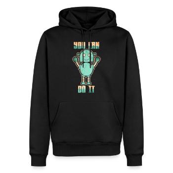 Robots robotics science future - Sweat à capuche Premium bio Homme - noir - Devant - Nico (187cm)