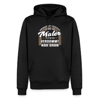 Niemand Ist Perfekt Aber Als Maler - Männer Premium Bio Hoodie - Schwarz - Vorne - Nico (187cm)