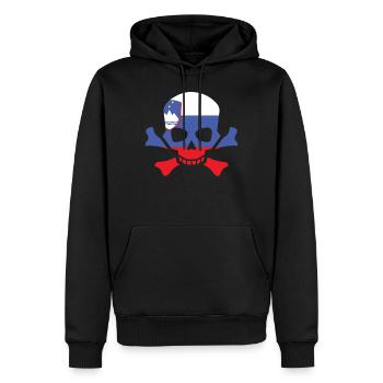 SLOVENIA SKULL SHIRT- slovenia - Männer Premium Bio Hoodie - Schwarz - Vorne - Nico (187cm)