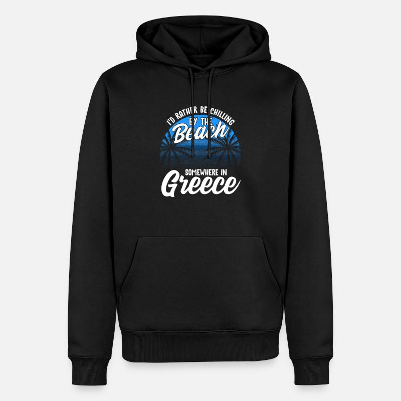 Griechenland - Männer Premium Bio Hoodie - Schwarz